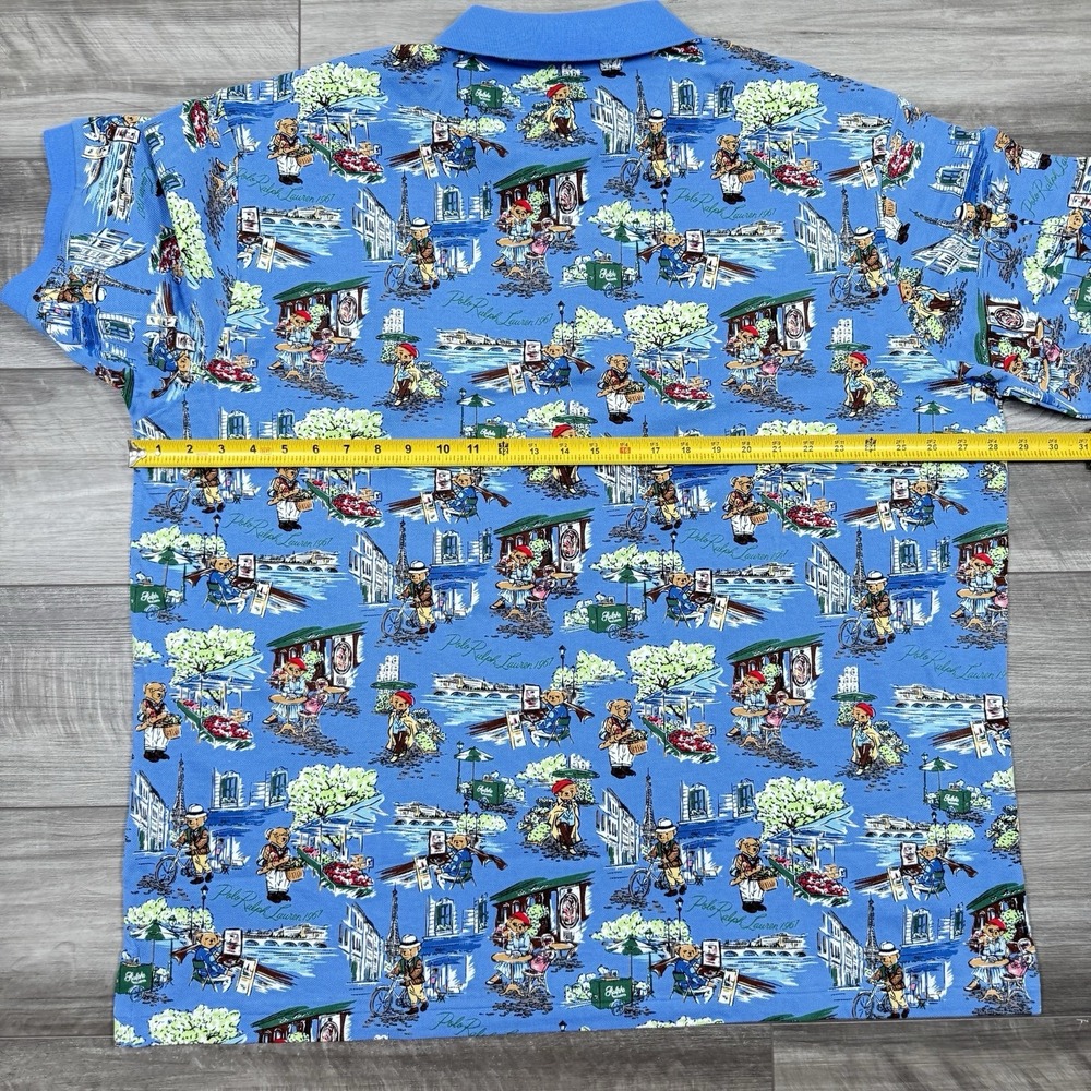Polo Ralph‎ Lauren Men's Big & Tall Polo Bear Mesh Polo Shirt Blue Size 2XB NEW - Picture 7 of 10